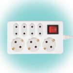 Home NV 17/WH hálózati elosztó, 1,5 m, H05VV-F 3G1,0 mm2 kábel, kapcsolós, IP20 kivitel, 3 védőérintkezős és 4 euro aljzat, max. 3500W, fehér - Image 2