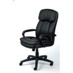 Mayah Mayah "Duke" főnöki szék, hintamechanikával, fekete műbőrborítás, fekete lábkereszt 11159-01 - Image 4