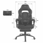 Spirit of Gamer Spirit of Gamer MUSTANG Black szék (állítható dőlés/magasság, kihajtható lábtartó, max.120kg-ig) SOG-GCMBK - Image 4