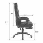 Spirit of Gamer Spirit of Gamer MUSTANG Black szék (állítható dőlés/magasság, kihajtható lábtartó, max.120kg-ig) SOG-GCMBK - Image 3