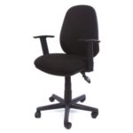 Mayah Mayah "Smile" irodai szék, állítható karfával, fekete szövetborítás 10008-03CK