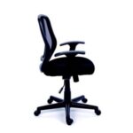 Mayah Mayah "Fun" irodai szék, karfás, fekete szövetborítás, feszített hálós háttámla, fekete lábkereszt 11426 BLACK - Image 3