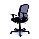 Mayah Mayah "Fun" irodai szék, karfás, fekete szövetborítás, feszített hálós háttámla, fekete lábkereszt 11426 BLACK - Image 2