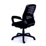 Mayah Mayah "Smart" irodai szék, karfás, fekete szövetborítás, hálós háttámla, fekete lábkereszt 11103-02D BALCK - Image 3