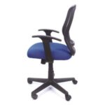 Mayah Mayah "Fun" irodai szék, karfás, kék szövetborítás, feszített hálós háttámla, fekete lábkereszt 11426 BLUE - Image 2