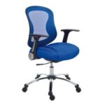 Mayah Mayah "Spirit" irodai szék, karfával, kék szövetborítás, feszített hálós háttámla, króm lábkereszt 11461-02B BLUE