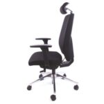 Mayah Mayah "Air" irodai szék, állítható karfával, exkluzív fekete szövetborítás CM4013 - Image 3