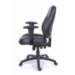 Mayah Mayah "Champion" irodai szék, állítható karfával, fekete bonded bőrborítás, fekete lábkereszt 11469-02 BLACK - Image 4