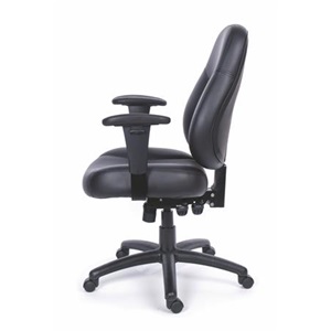 Mayah Mayah "Champion" irodai szék, állítható karfával, fekete bonded bőrborítás, fekete lábkereszt 11469-02 BLACK - Image 4