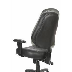 Mayah Mayah "Champion" irodai szék, állítható karfával, fekete bonded bőrborítás, fekete lábkereszt 11469-02 BLACK - Image 3