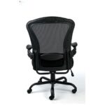 Mayah Mayah "Grande" irodai szék, állítható karfával, fekete szövetborítás, feszített hálós háttámla, fekete lábkereszt 11778-01 - Image 3