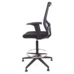Mayah Mayah "Sky" magasított irodai munkaszék lábtartó gyűrűvel, tappanccsal, fekete szövetborítás, hálós háttámla CM1105BAR - Image 2