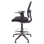 Mayah Mayah "Tall" magasított irodai munkaszék lábtartó gyűrűvel, tappanccsal, fekete szövetborítás, szivacsos háttámla CM1104BAR - Image 2