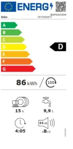 Beko MOSOGATÓGÉP 15 TERÍTÉK BDFN26530W - Image 2