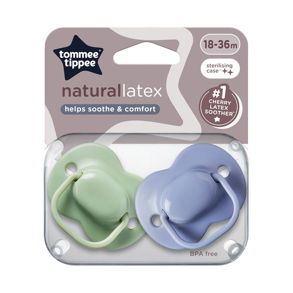 433532 MANZ 2X 0-6M LATEX SOOTHERS 00.00.21_1 Tommee Tippee játszócumi Cherry latex 2 db 18-36hó - Image 1