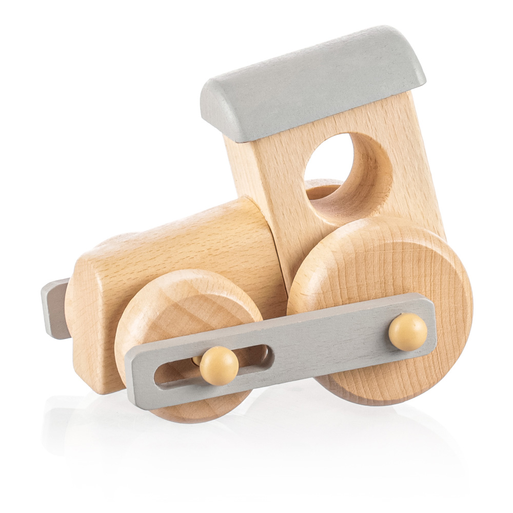 zopa_fa_jatek_gurulo_mozdony_szurke_01 Zopa fa játék guruló mozdony szürke - Image 1